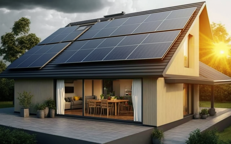 solar-panels-roof-house-field-generative-ai